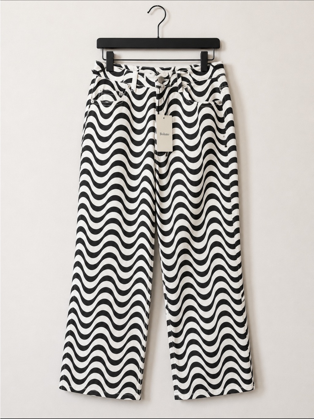 Bohme Papermoon Black and White Geometric Jeans